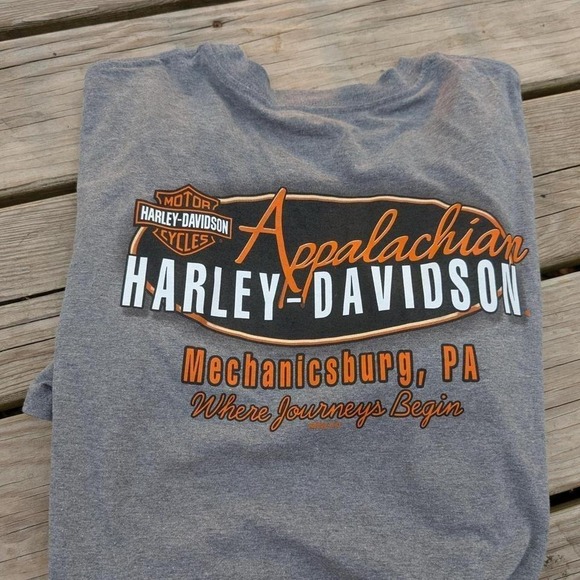 Harley-Davidson Appalachian Mechanicsburg PA Grey Graphic Tee Mens Medium 2022 - Picture 5 of 5
